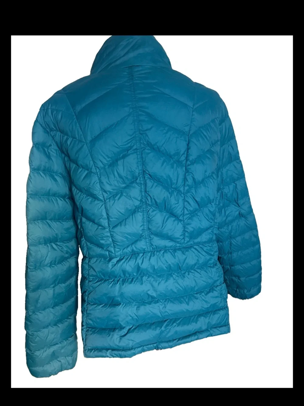 Michael Kors Teal Quilted Packable Down Puffer Hooded Jacket  Size XL